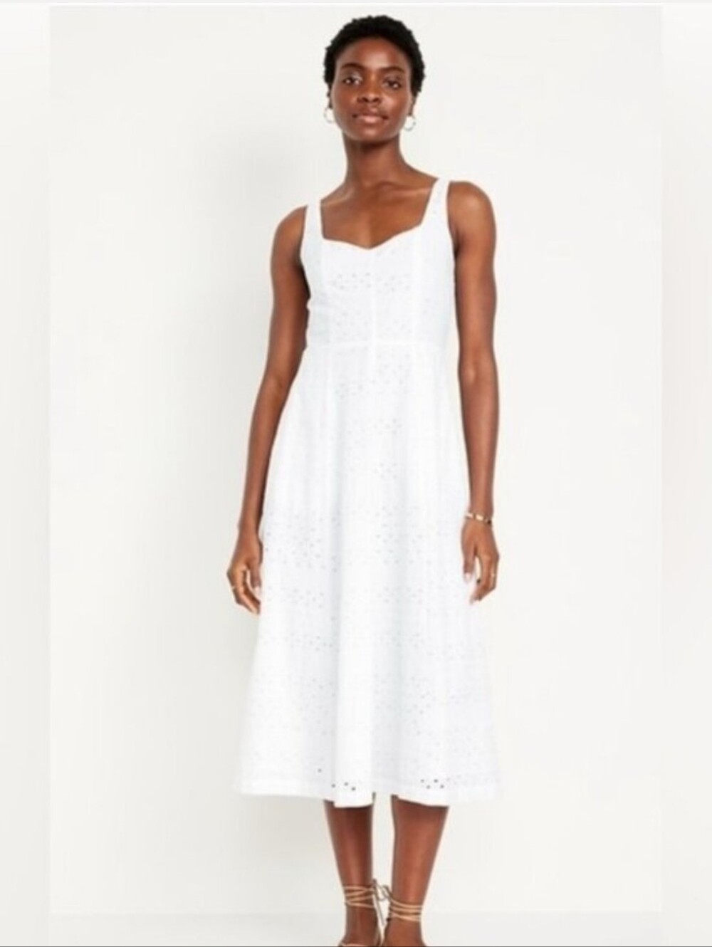 Old Navy White Eyelet Midi Dress